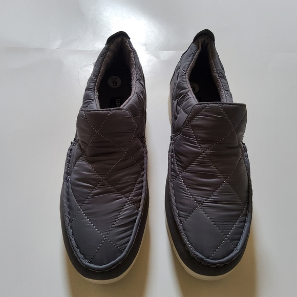 Sperry Moc Sider Quilt Nylon Slip On Shoe Grey Microfleece Cozy